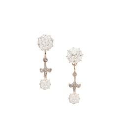 Pair of Gilded Age Diamond Day-and-Night Earrings