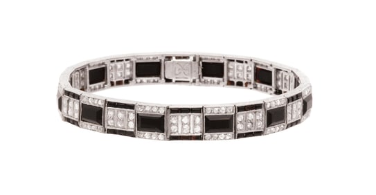 French Diamond and Onyx Bracelet