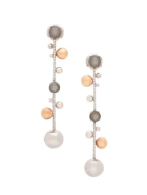 Diamond and Moonstone Dangle Earrings