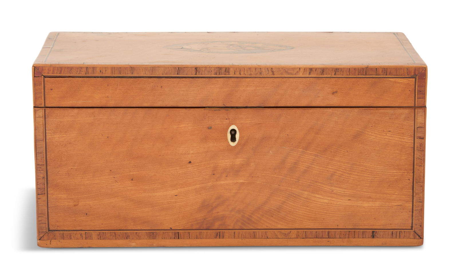 George III Inlaid Satinwood Tea Caddy (1 of 7)