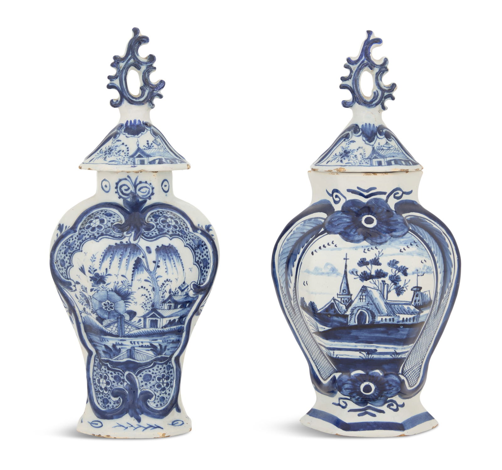 Two Dutch Delft Baluster Vases (1 of 4)