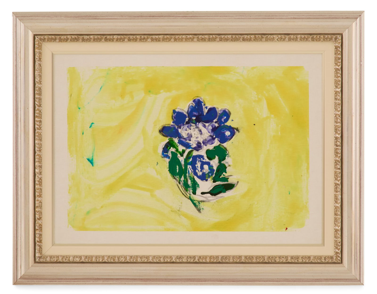 Mario Schifano (Italian, 1934-1998): Mario Schifano(Italian, 1934-1998)"Single Bloom", 1995enamel and acrylic on canvassigned en verso; "Fondazione Mario Schifano" label en verso, with Mario Schifano Foundation Archive Registration No. 9