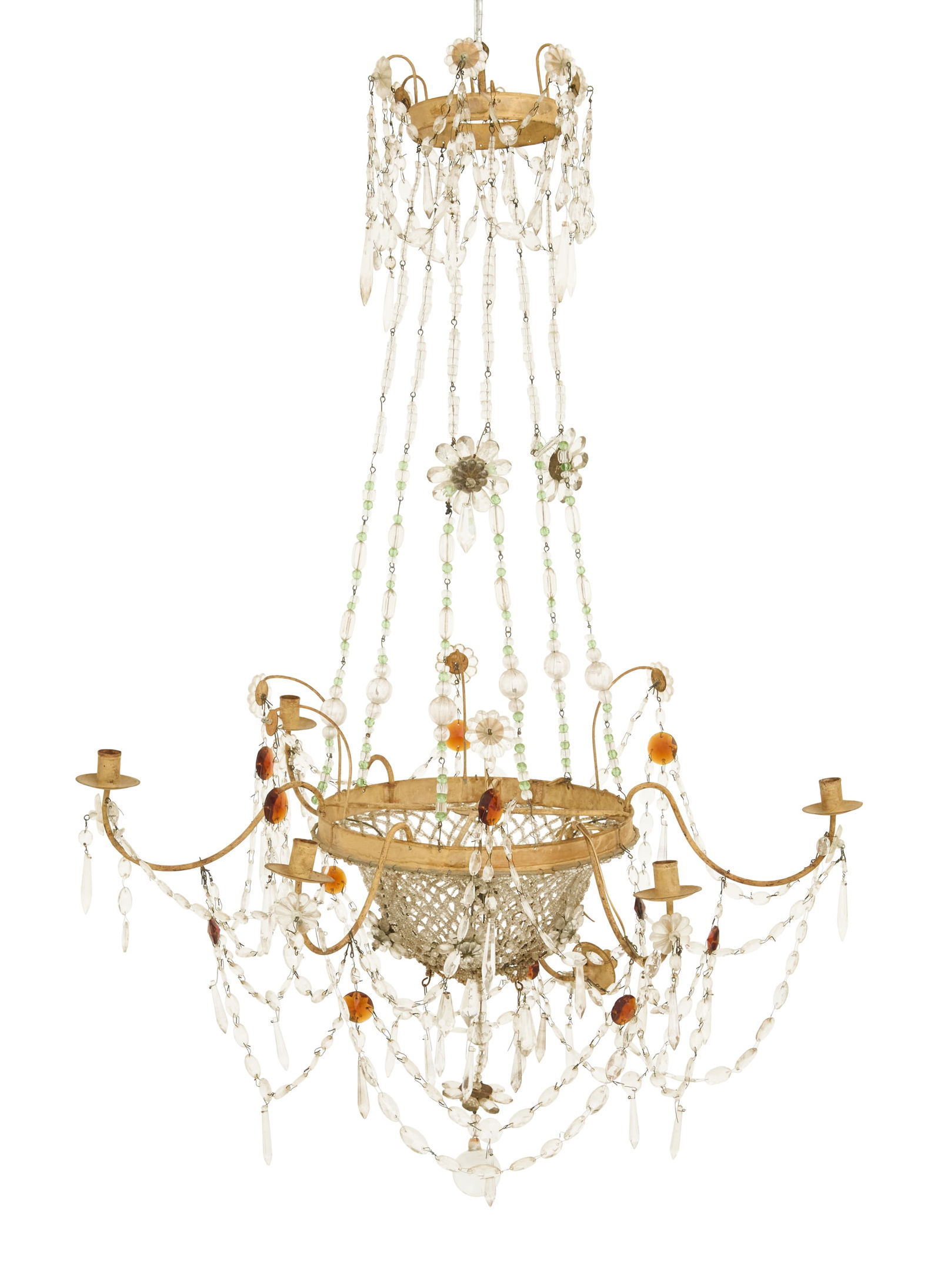 Italian Tole and Glass Chandelier (1 of 1)