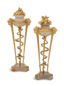 Pair of Gilt-Bronze and Agate Parfums Brule