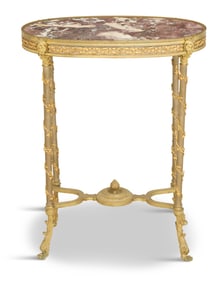 French Bronze and Marble-Top Side table