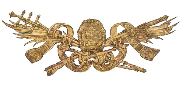 Brass Applique of Vatican Trophies