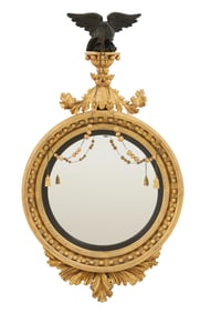 Giltwood Convex Mirror in the Neoclassical Taste