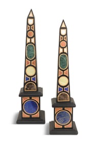 Pair of Pietra Dura Obelisks