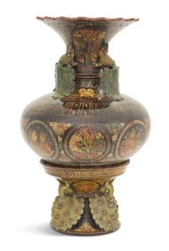 Rare Bombay School of Art Glazed Terracotta Vase