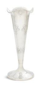 Large American Sterling Silver Trumpet Vase