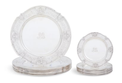 Set of American Silverplate Service Plates