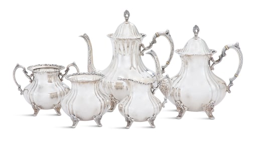 American Five-Piece Sterling Silver Tea Set