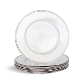 Eleven Sterling Silver Bread-and-Butter Plates
