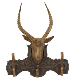 Cast-Bronze and Iron Figural Hat Rack