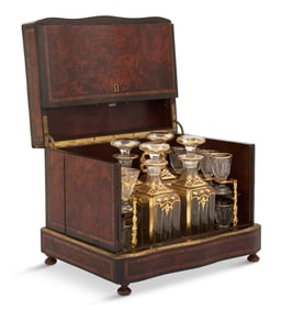 Napoleon III Wood, Brass and Glass Cave a Liqueur
