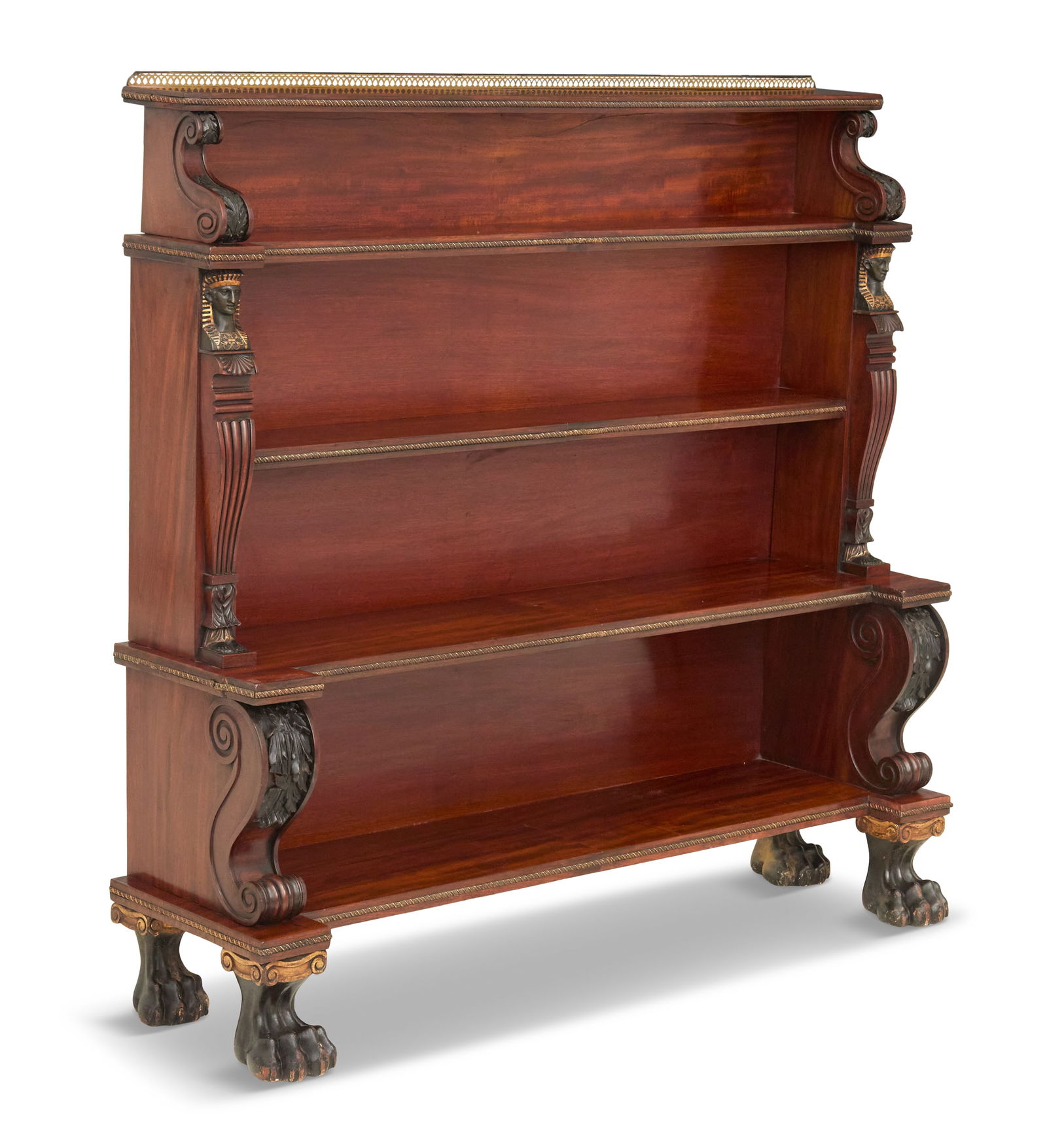 Regency Brass-Inlaid Mahogany Tiered Bookshelf (1 of 3)