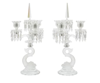 Pair of Baccarat "Dauphin" Pattern Candelabra