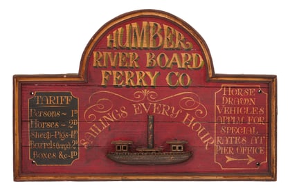 English Painted Wooden Ferry Sign