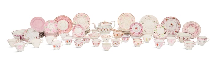Collection of Pink Lustre Pottery