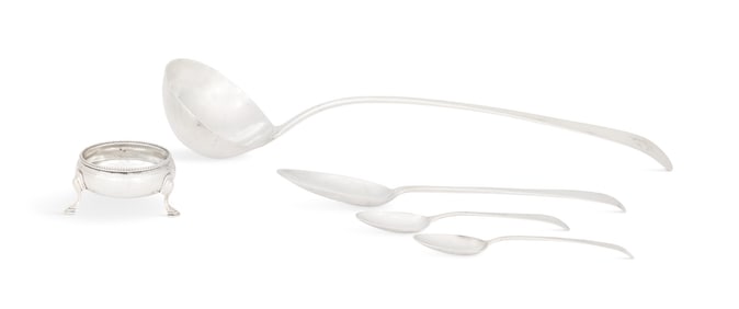 Five Pieces of Hester Bateman Silver Tableware