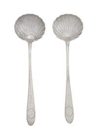 Pair of Irish Sterling Silver Sauce Ladles