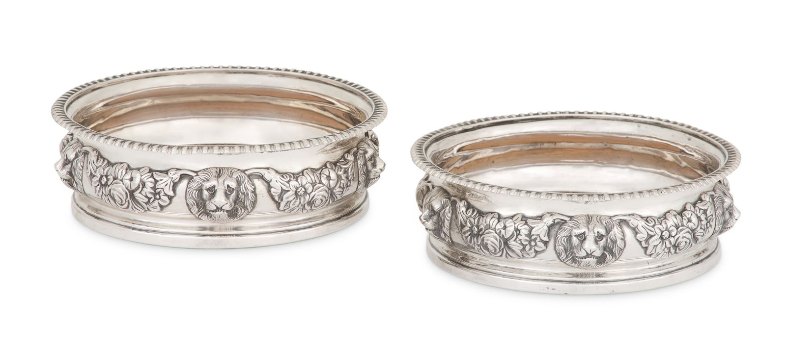 Pair of Regency Sterling Silver Wine Coasters (1 of 6)