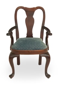 Queen Anne-Style Mahogany Child's Armchair