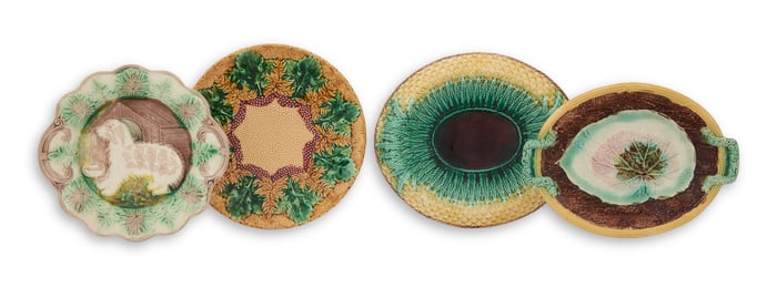 Collection of Four Majolica Bread Trays