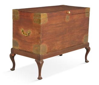 Queen Anne Camphor Wood Trunk on Stand