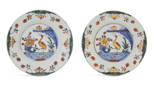 Pair of Delft Pottery Plates