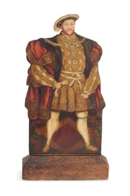 Polychrome-Painted Wooden Doorstop