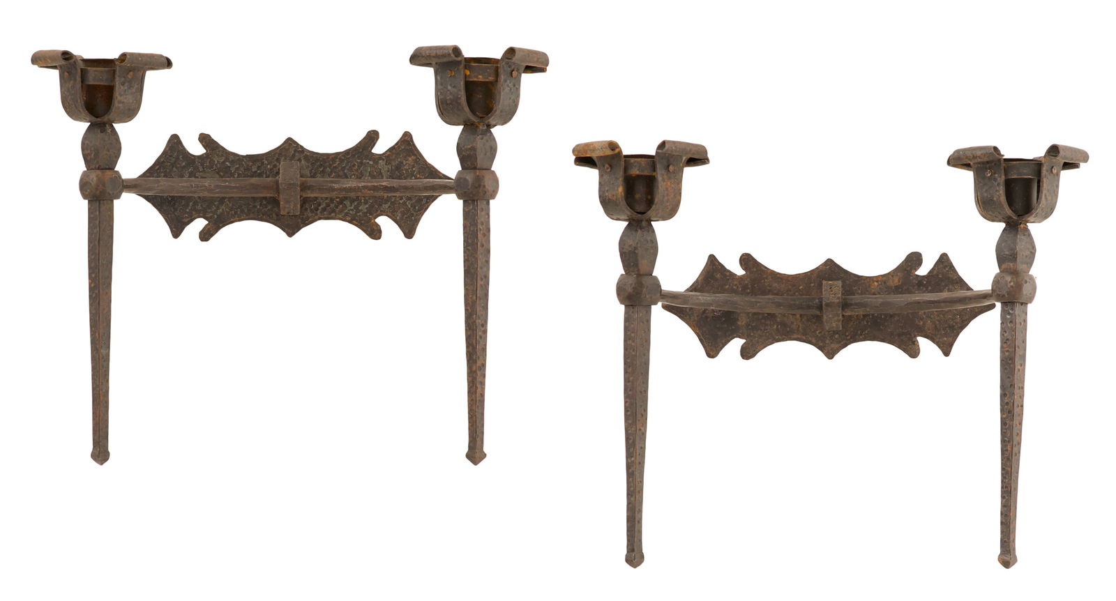Pair of Patinated Metal Sconces (1 of 5)