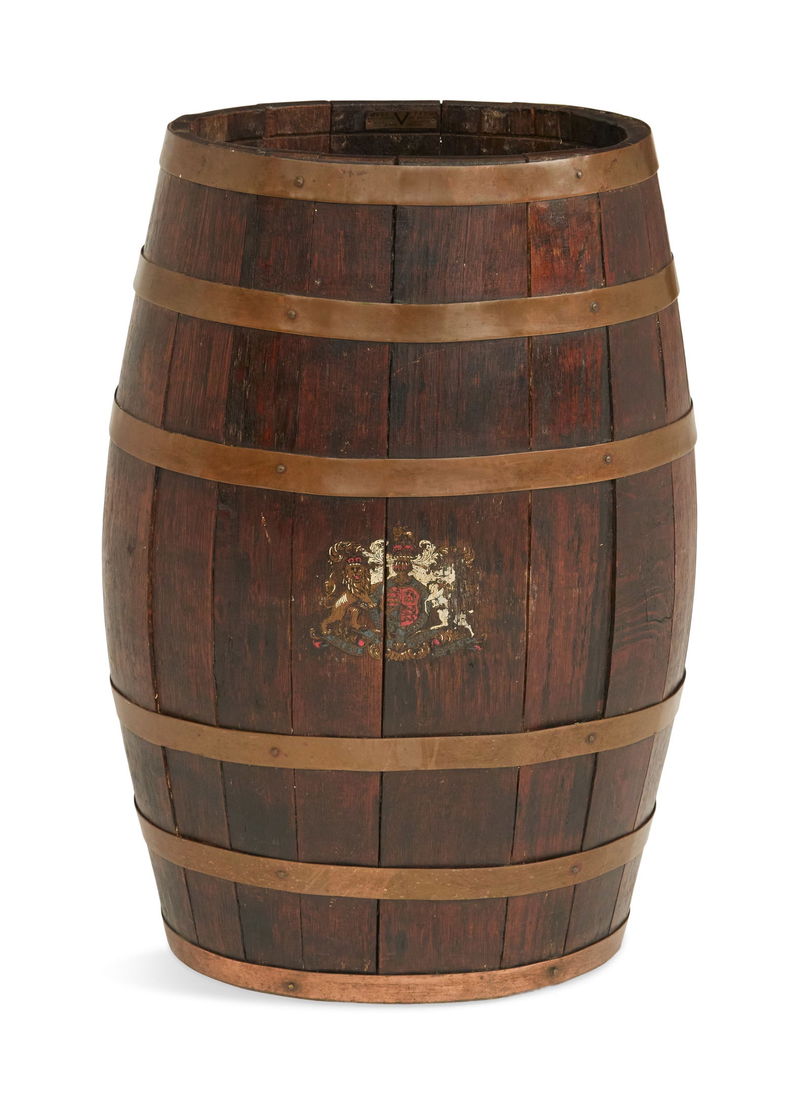 English Oak and Brass Cane/Umbrella Stand (1 of 6)