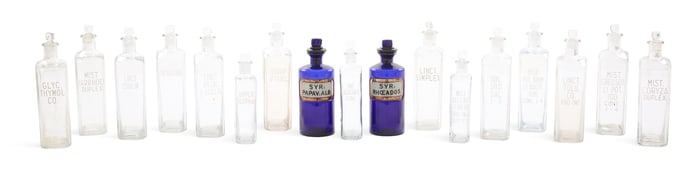 Collection of Seventeen Glass Medical Bottles