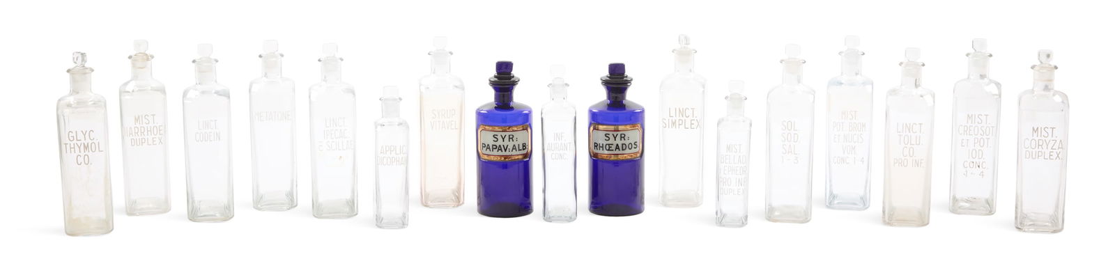 Collection of Seventeen Glass Medical Bottles (1 of 1)