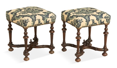 Pair of William and Mary-Style Stools