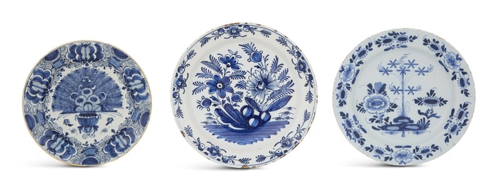 Three Tin-Glazed Dishes