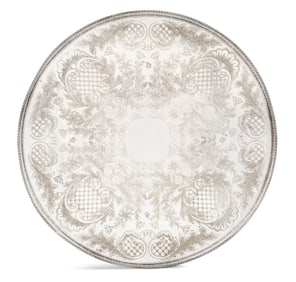 Large English Silverplate Galleried Platter