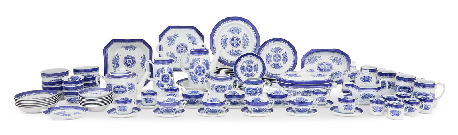 Spode "Fitzhugh" Partial Dinner Service: Spode "Fitzhugh" Partial Dinner Serviceprimarily ca. 1954-1990 with some ca. 1900 pieces, the service including:twelve dinner plates, dia. 10-1/4";eight salad plates, dia. 8";one soup plate, dia. 9";s