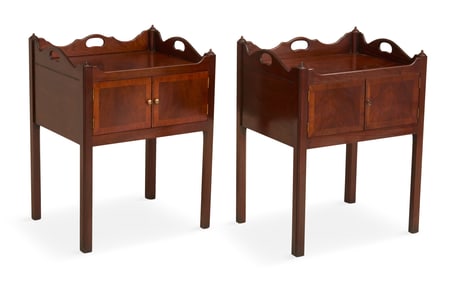 Pair of Georgian-Style Mahogany Bedside Cabinets