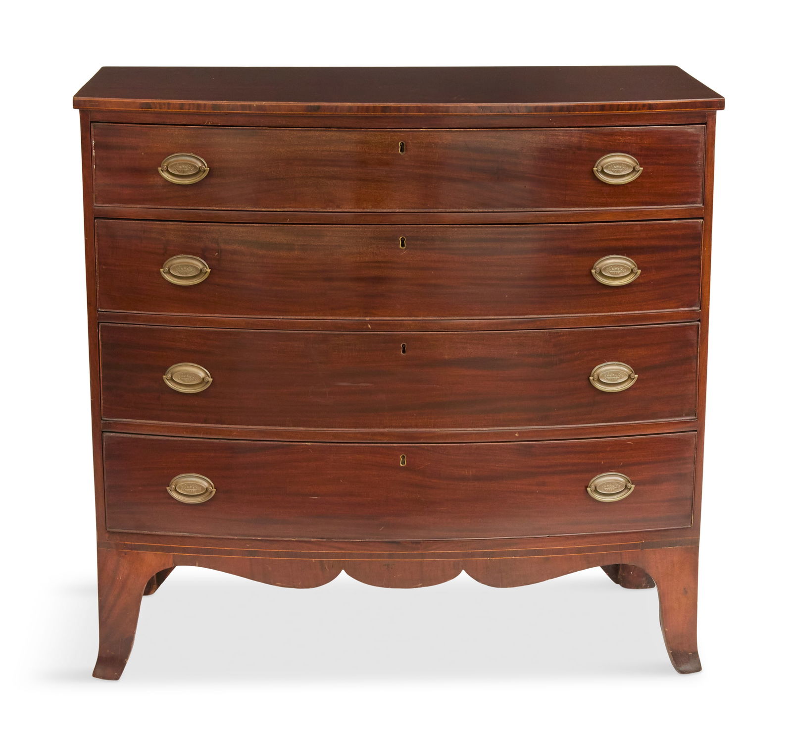Regency Mahogany Bowfront Chest (1 of 3)