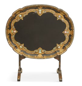 English Papier-Mache Folding Table