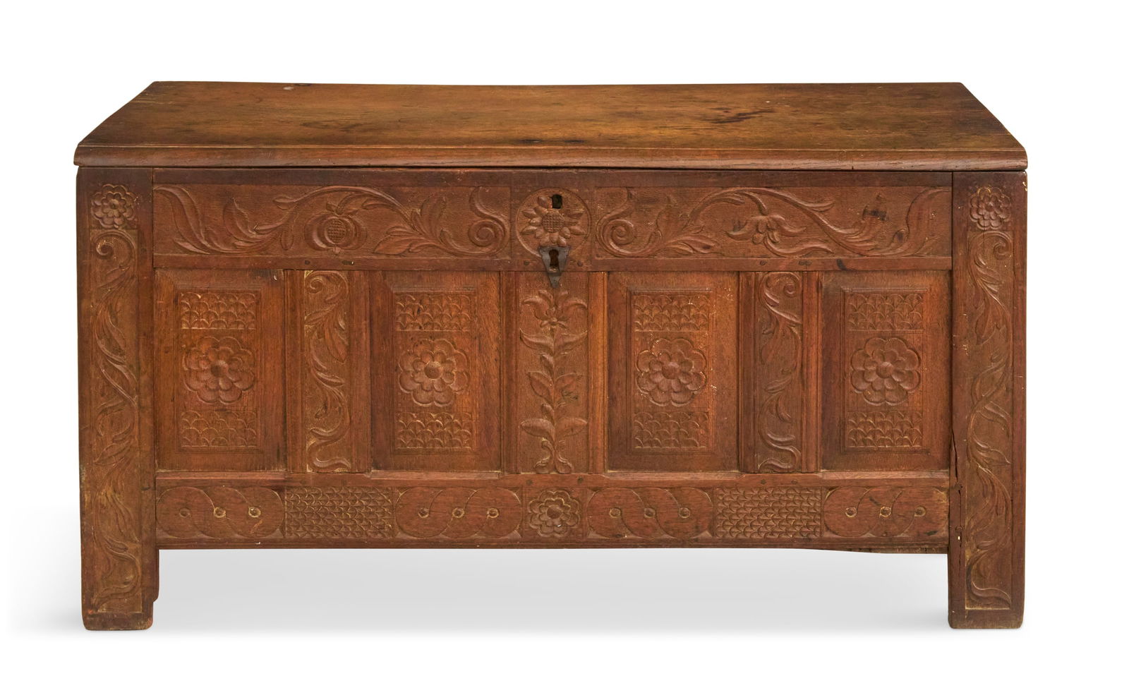 Early English Carved Oak Coffer (1 of 4)