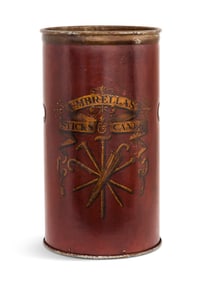 Painted and Brass-Plated Zinc Umbrella Stand