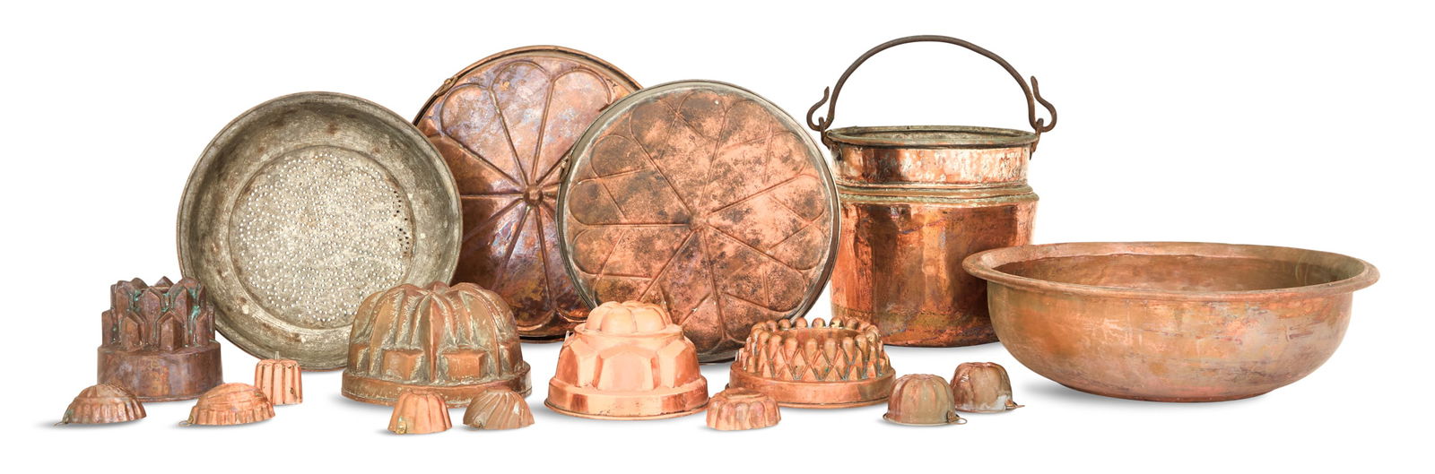 Seventeen Pieces of Copper Cookware and Molds (1 of 2)