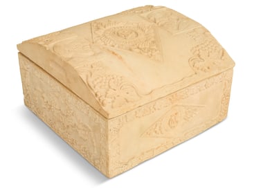 Unusual Cast-Limestone Wine Casket