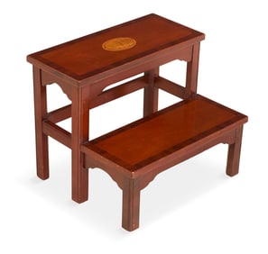 Inlaid Mahogany Bed Steps