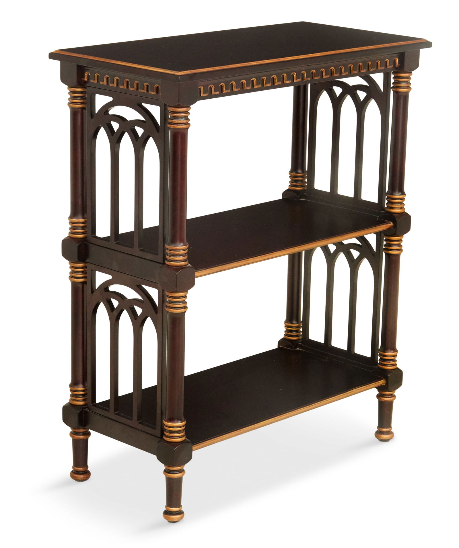 Small Gothic-Style Parcel-Gilt Mahogany Bookshelf (1 of 2)