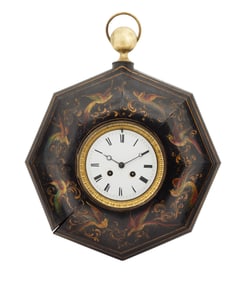 French Tole-Peinte Cartel Clock