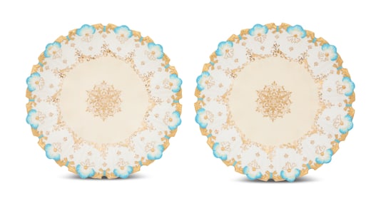 Pair of English Coalport Porcelain Cabinet Plates